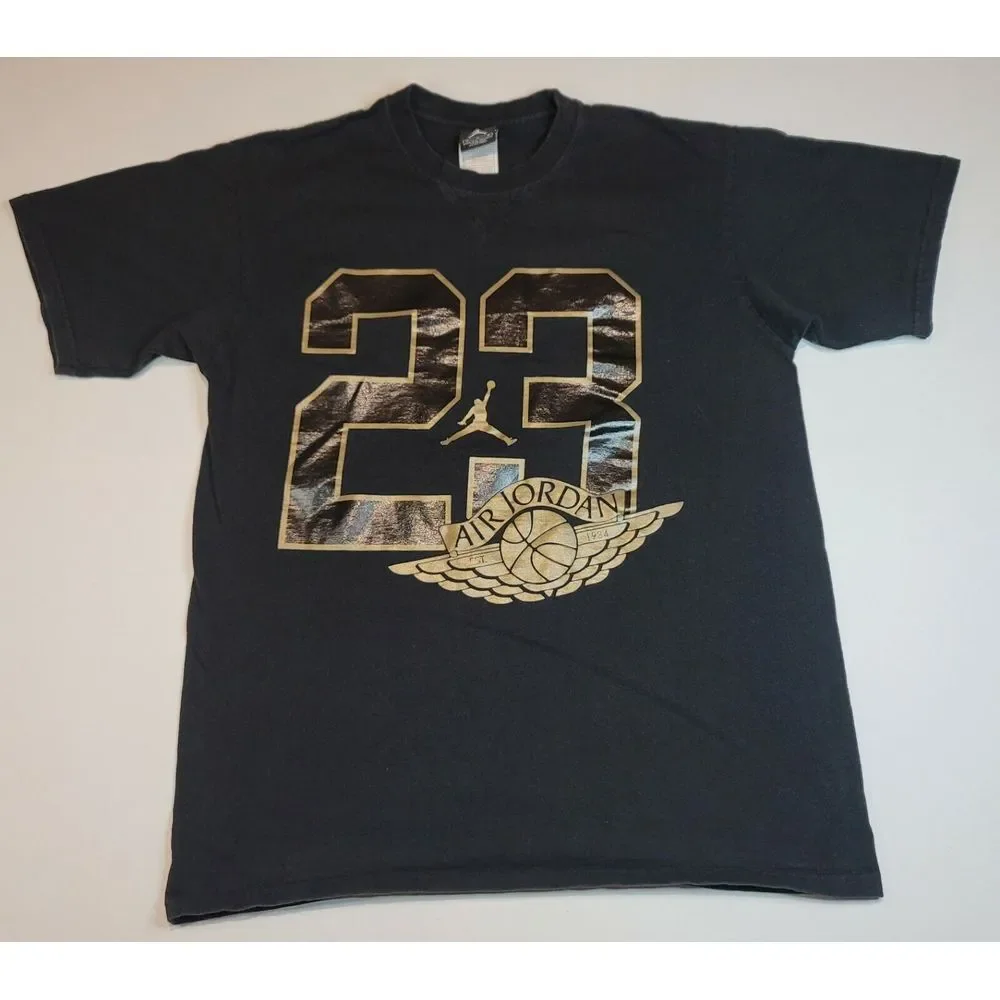 Nike Air Jordan T-Shirt Men's Size M. Vintage Gold Wing NBA‎ Tee.